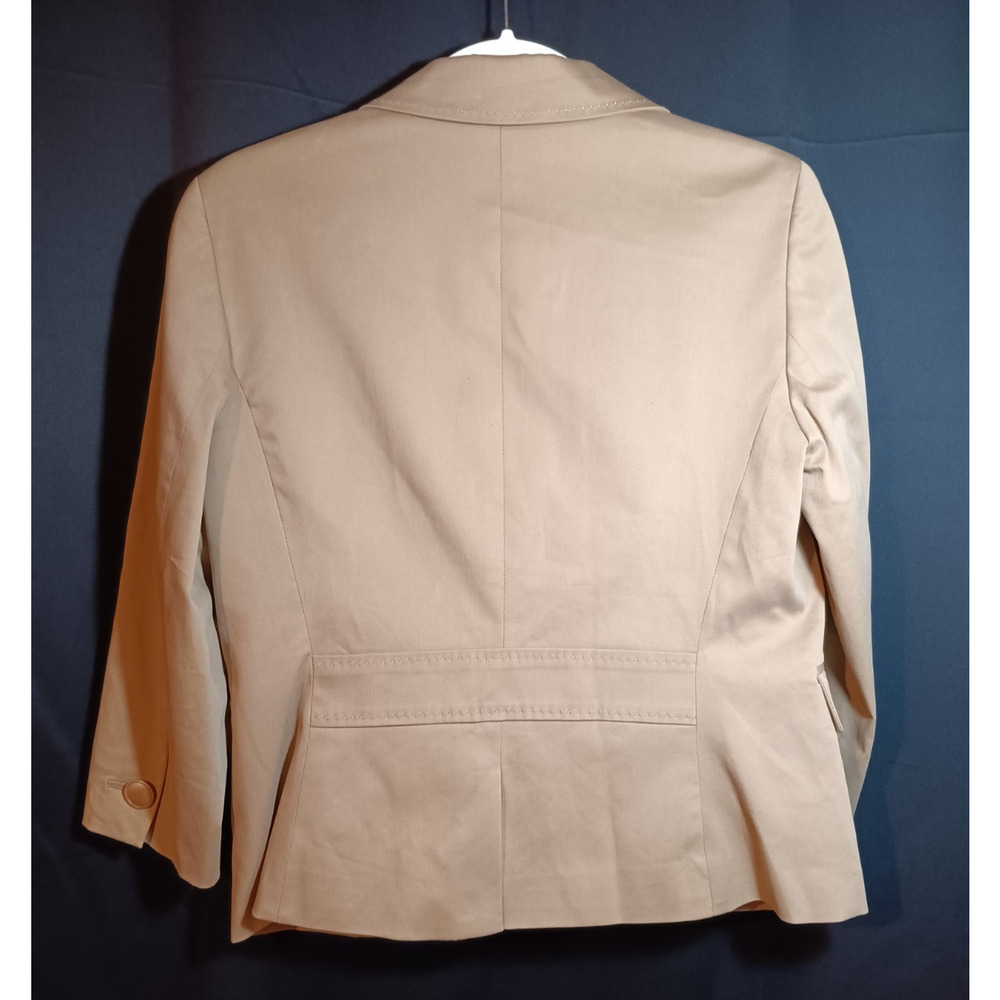 Talbots Collection Blazer Womens 8 Tan Beige 3/4 Sleeve Business Casual Classic - Picture 4 of 4